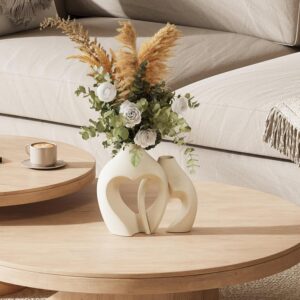 مزهريات بيضاء للديكور مزهرية سيراميك على شكل قلب