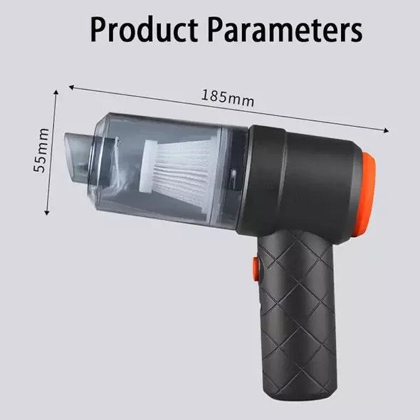 مكنسة كهربائية يدوية صغيرة مع خاصية نفخ الهواء 2 في 1 لاسلكية 🔋 – بطارية 1200mAh - الصورة 3